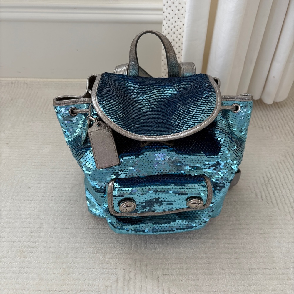Coach Poppy Sequin Backpack - Picture 2 of 9